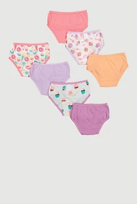 Toddler Girls Cupcake Print Days Of The Week Panties 7 Pack, Multi, Size 2T-3T