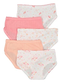 Womens Girls Pointelle Unicorn Print Panties 5 Pack, Multi, Size 6-6X