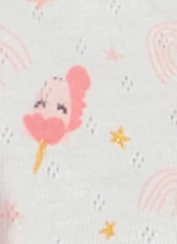 Girls Pointelle Unicorn Print Panties 5 Pack