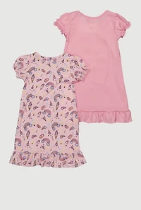 Toddler Girls Nice Dream Graphic Nightgowns with Scrunchie