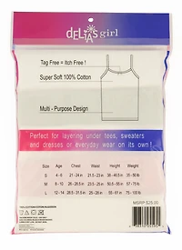 Womens Girls Solid Assorted Camis 5 Pack, Multi,