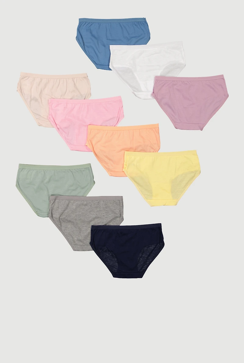 Womens Girls US Polo Assorted Bikini Panties 10 Pack, Multi, Size M