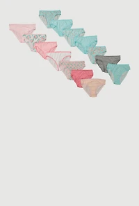 Girls Rose Patterned Underwear 14 Pack