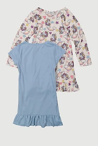 Girls Magic Glitter Unicorn Graphic Pajamas 2 Pack