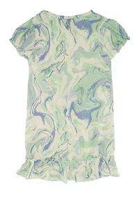 Little Girls Let Me Sleep Nightgown with Sleep Mask, Green, Size 10