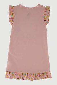 Girls Sweet Dreams Nightgown with Sleep Mask, Pink, Size 12