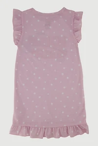 Girls Berry Sleepy Nightgown with Sleep Mask, Pink, Size 4