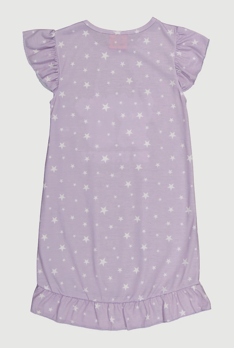 Girls Be Unique Graphic Nightgown, Purple, Size 7-8