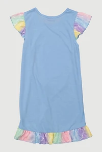 Girls Mermaid At Heart Nightgown, Blue,