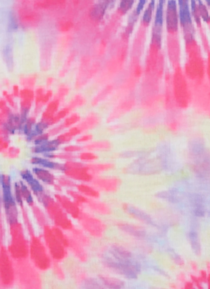 Little Girls Smiley Sequin Tie Dye Nightgown with Scrunchie