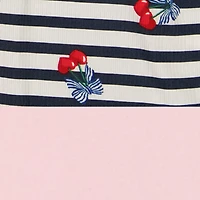 Girls Cherry Graphic Nightgowns with Scrunchie