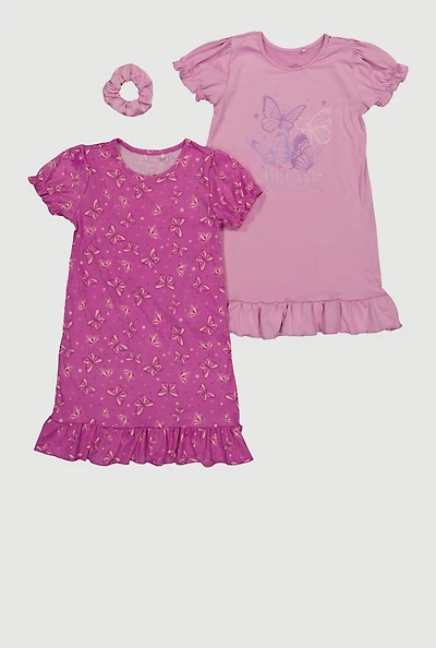 Girls Dreams To Discover Nightgowns with Scrunchie