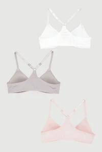 Girls Front Clasp Racerback Bras 3 Pack
