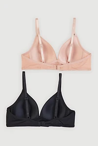 Womens Girls Padded Seamless Wireless Bras 2 Pack, Multi, Size 34