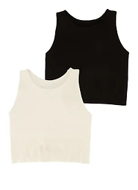 Womens Girls Lined Sports Bras 2 Pack, Multi, Size S