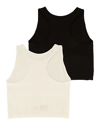 Womens Girls Lined Sports Bras 2 Pack, Multi, Size S