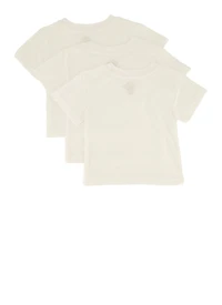 Toddler Boys Crew Neck T Shirt 3 Pack, White, Size 4T