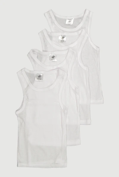 Toddler Boys Ribbed Knit Tank Tops 4 Pack