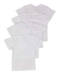 Toddler Boys Crew Neck Tees 4 Pack, White, Size 2T-3T