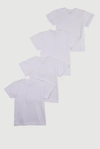 Toddler Boys Crew Neck Short Sleeve Tees 4 Pack, White, Size 2T-3T