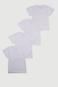 Toddler Boys Crew Neck Short Sleeve Tees 4 Pack, White, Size 4T