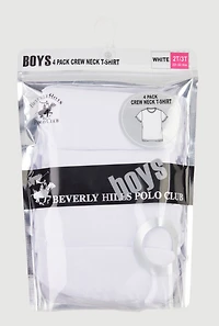Toddler Boys Crew Neck Short Sleeve Tees 4 Pack, White, Size 2T-3T