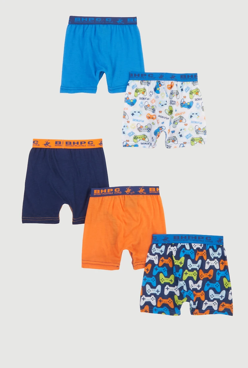 Toddler Boys Video Game Print Boxer Briefs 5 Pack, Multi, Size 4T