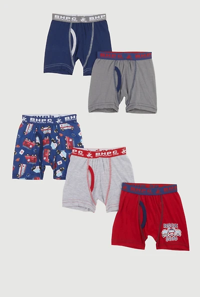 Toddler Boys Rescue Squad Boxer Briefs 5 Pack, Multi, Size 2T-3T