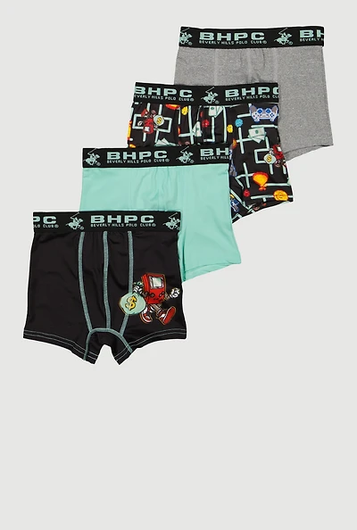 Boys Video Game Graphic Print Boxer Briefs 4 Pack, Multi, Size 12-14