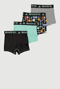 Boys Video Game Graphic Print Boxer Briefs 4 Pack, Multi, Size 12-14