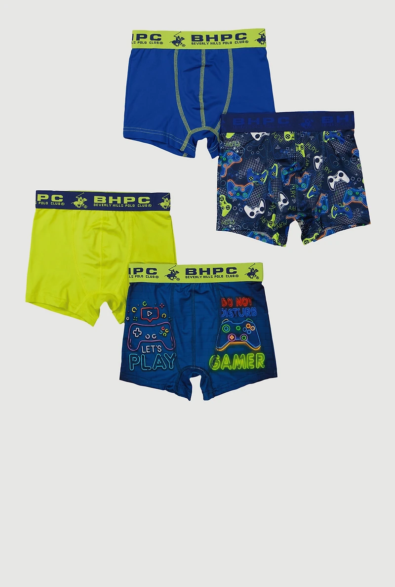 Boys Video Game Graphic Boxer Briefs 4 Pack, Multi,