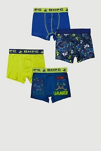 Boys Video Game Graphic Boxer Briefs 4 Pack, Multi,