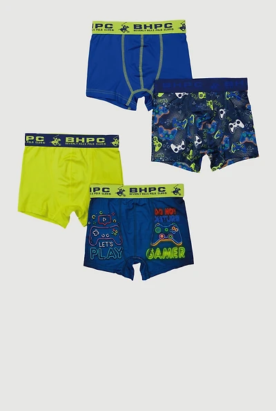 Boys Video Game Graphic Boxer Briefs 4 Pack, Multi, Size 12-14
