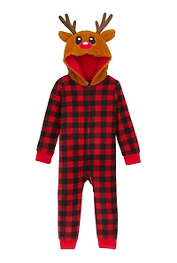 Toddlers Unisex Matching Reindeer Onesie Family Pajamas, Red, Size 2T