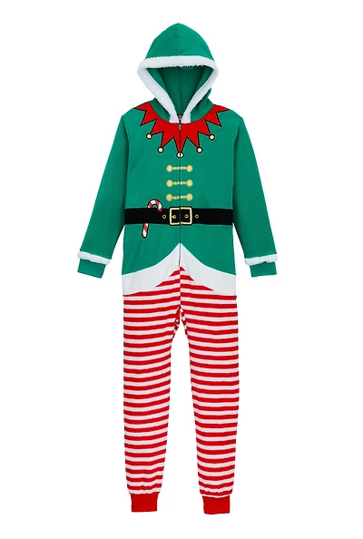 Boys Matching Elf Onesie Family Pajamas, Multi, Size 4-5