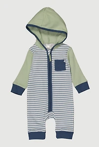 Baby Boys 0-9M Color Blocked Striped Waffle Knit Jumpsuit, Multi,