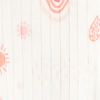 Baby Girls 0-9M Hearts and Rainbow Graphic Hooded Jumpsuit