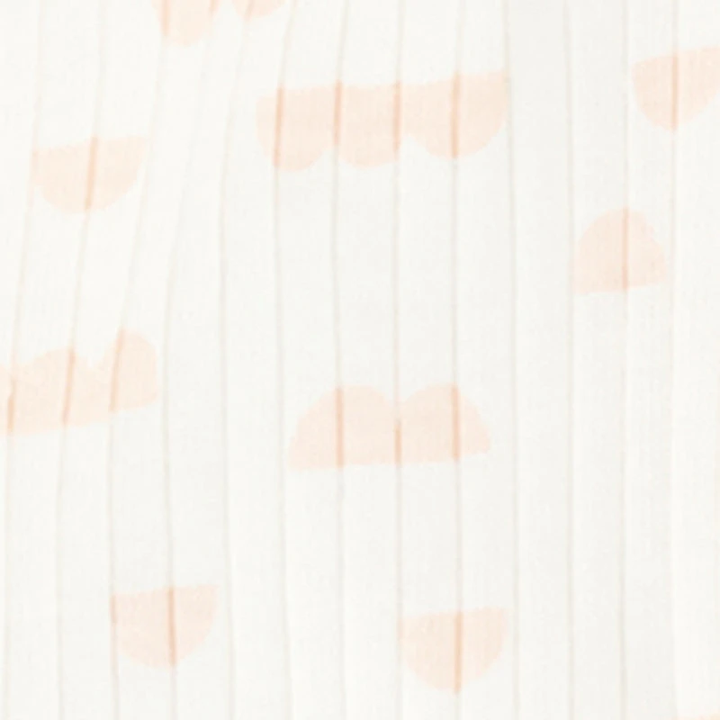 Baby Girls 0-9M Ribbed Knit Beautiful Graphic Hooded Jumpsuit