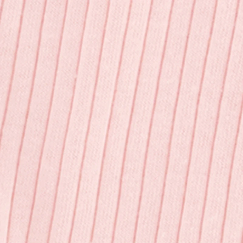 Baby Girls 0-9M Floral Print Trim Rib Knit Jumpsuit with Headband