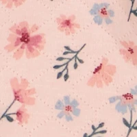 Baby Girls 0-9M Floral Print Button Front Quilted Jumpsuit