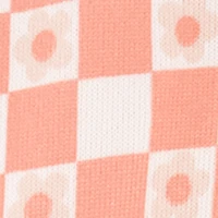 Baby Girls 0-9M Flower Checkered Print Footed Jumpsuit