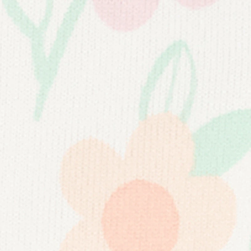 Baby Girls 0-9M Soft Knit Floral Print Footed Jumpsuit