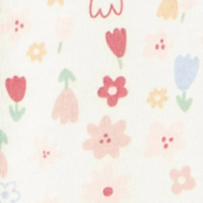 Baby Girls 0-9M Flower Print Footed Jumpsuit