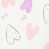 Baby Girls 0-9M Love Hearts Graphic Footed Jumpsuit