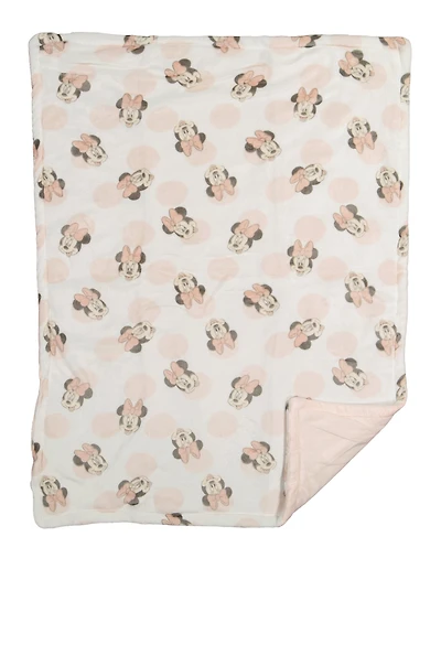 Baby Girls Minnie Mouse Plush Blanket, Pink