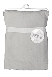 Baby Solid Plush Blanket with Bear Lovey, Grey
