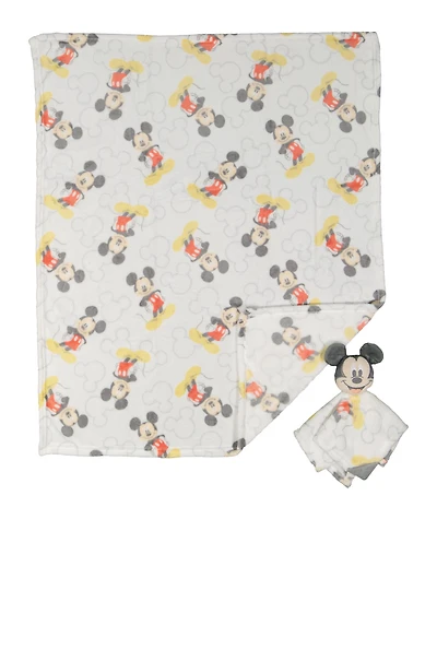 Baby Boys Mickey Mouse Plush Blanket and Teething Lovey