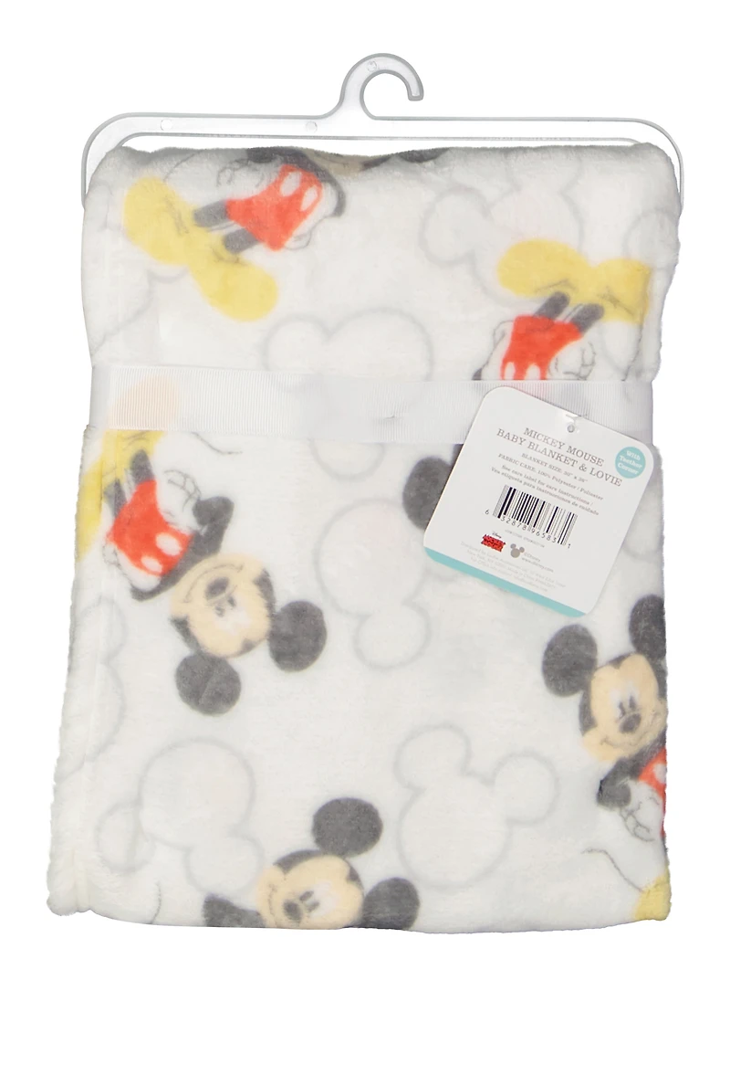 Baby Boys Mickey Mouse Plush Blanket and Teething Lovey
