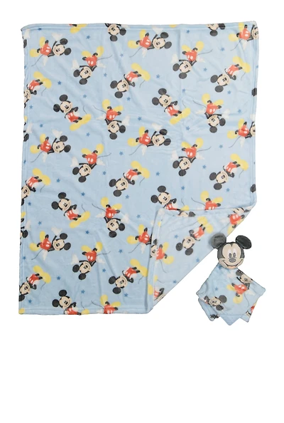 Baby Boys Mickey Mouse Blanket and Teething Lovey