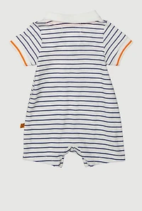 Baby 0-9M Striped Textured Knit Romper, Multi, Size 6-9M